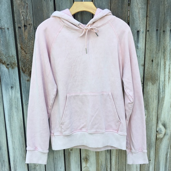 NWT Hudson Jeans Live In Hoodie Sweatshirt Rose Pink Quartz Mineral L - Picture 7 of 16